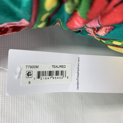 London Times Women's Vibrant Floral V-Neck Sleeveless A-line Maxi Dress Size 6