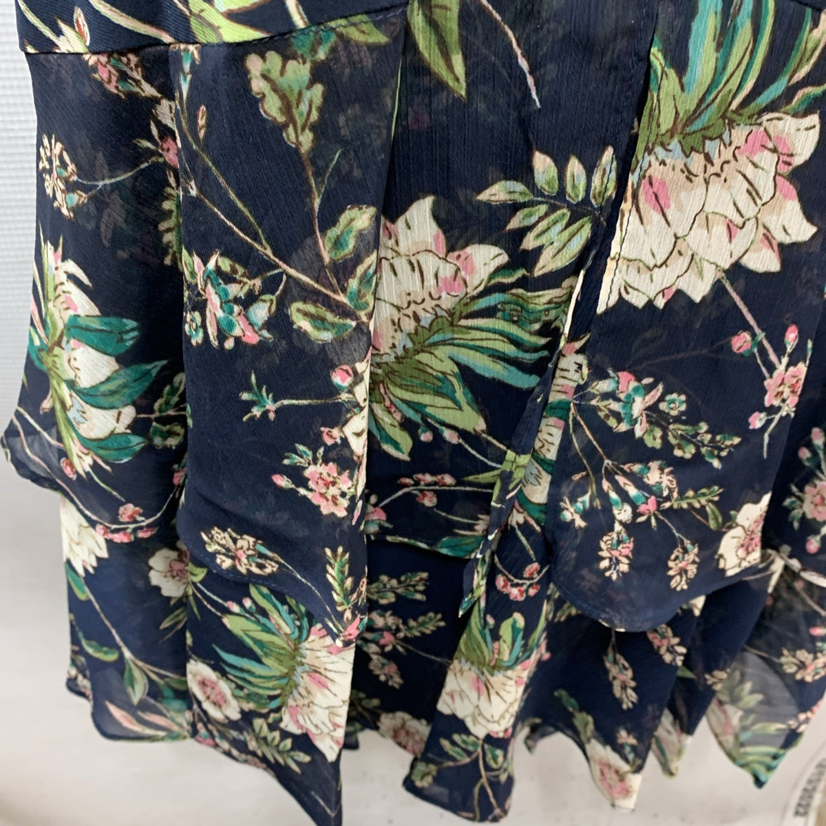 Tommy Hilfiger Women's Floral Flutter Sleeve V-Neck Ruffle Trim Dress, Size 8