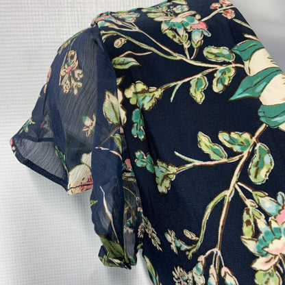Tommy Hilfiger Women's Floral Flutter Sleeve V-Neck Ruffle Trim Dress, Size 8
