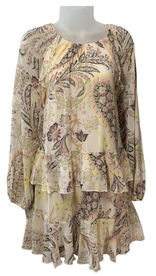 BCBG Women's Balloon Long Sleeve High Neck Knee Length Mini Dress Cocktail 14