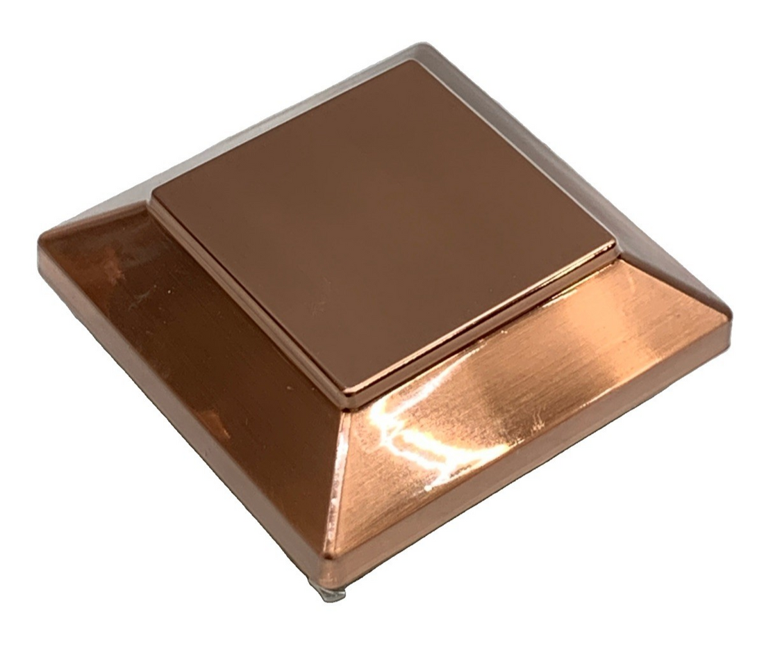 Victoria Copper Plateau Post Cap, 4 x 4 In Decorative Finishing Top - 6 Pack