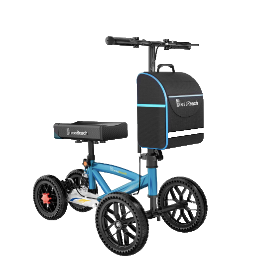 BlessReach WB-2202T All-Terrain Knee Scooter, Foldable Knee Walker, Disc Brake