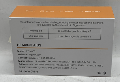 Bigprot Hearing Aids ZF-M602 Light Easy Control Pure & Clear Voice with Case