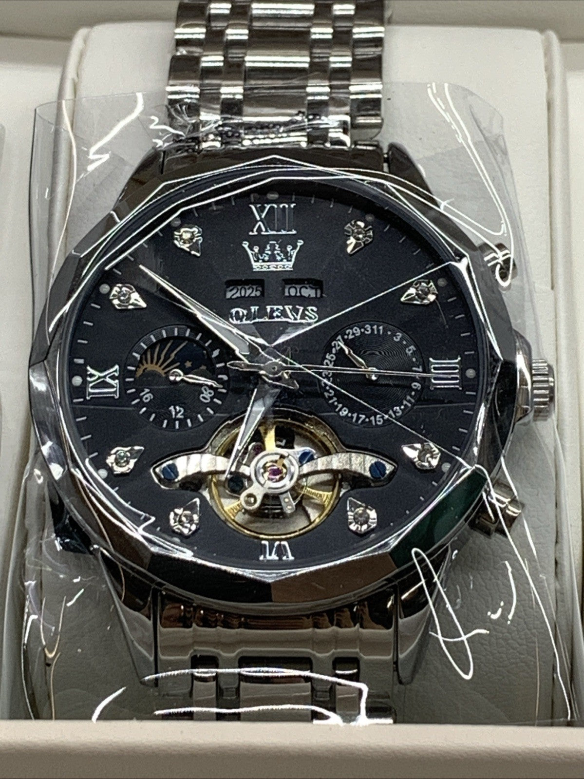 OLEVS 6621G Automatic Men Watch Self Winding Mechanical Moon Phase Business