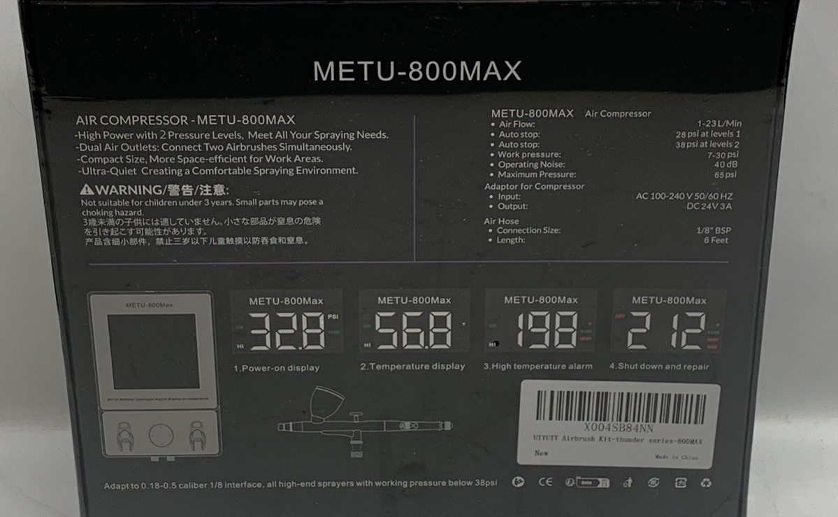 Utyuty METU-800MAX Thunder Series New Game Start Airbrush & Compressor Kit