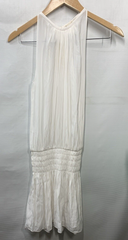 Ramy Brook Paris Women's Sleeveless Dress White XSmall Elastic Waist for Parties