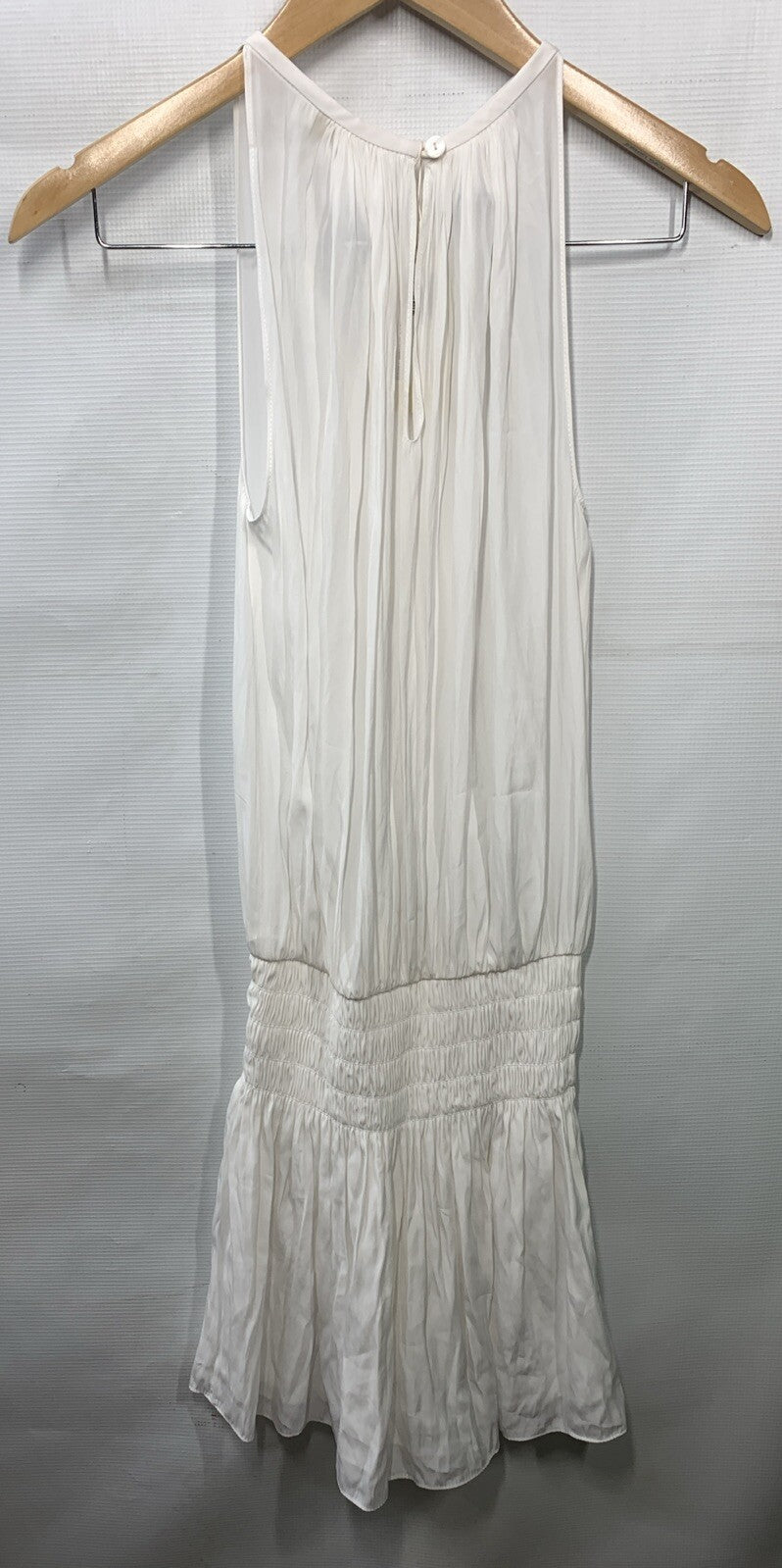Ramy Brook Paris Women's Sleeveless Dress White XSmall Elastic Waist for Parties