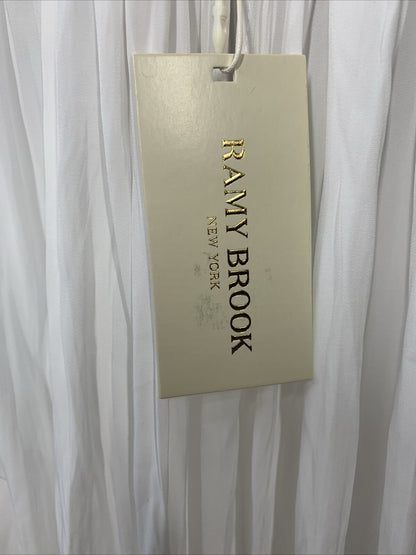 Ramy Brook Paris Women's Sleeveless Dress White XSmall Elastic Waist for Parties