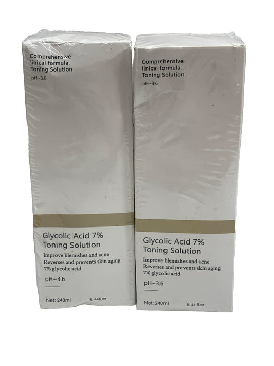 Glycolic Acid 7% Toning Solution 240ml 8.44 fl oz Blemishes and Acne - 2 Pack