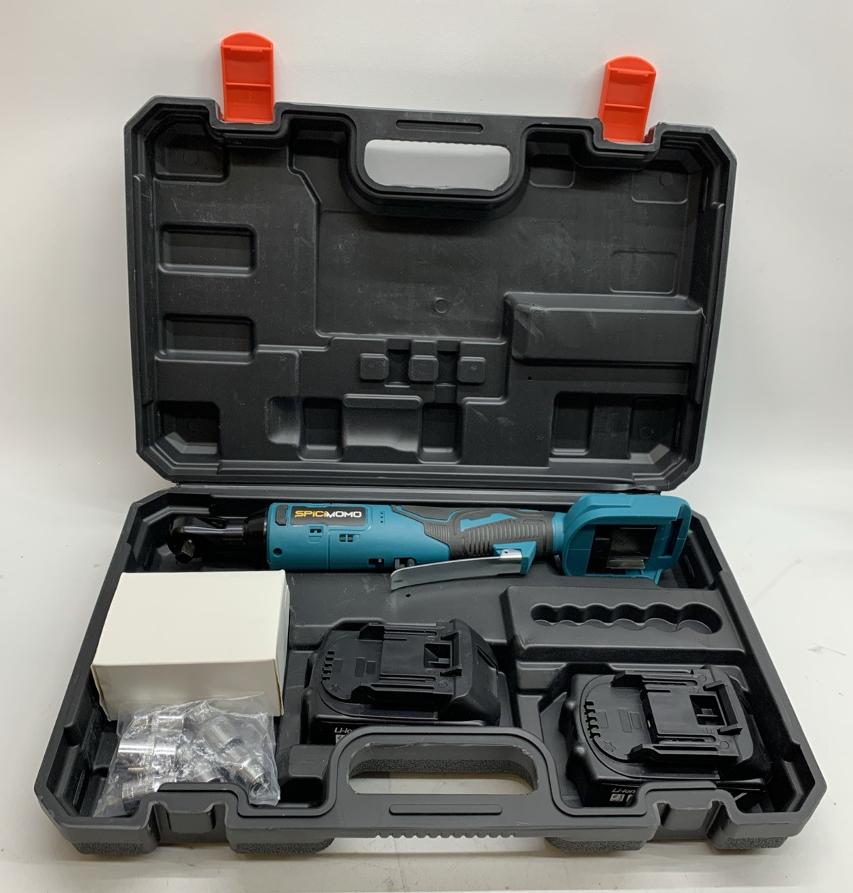 SpiciMoMo Electric Ratchet Wrench Set w/2 Batteries 20V 2.0Ah High Torque Power