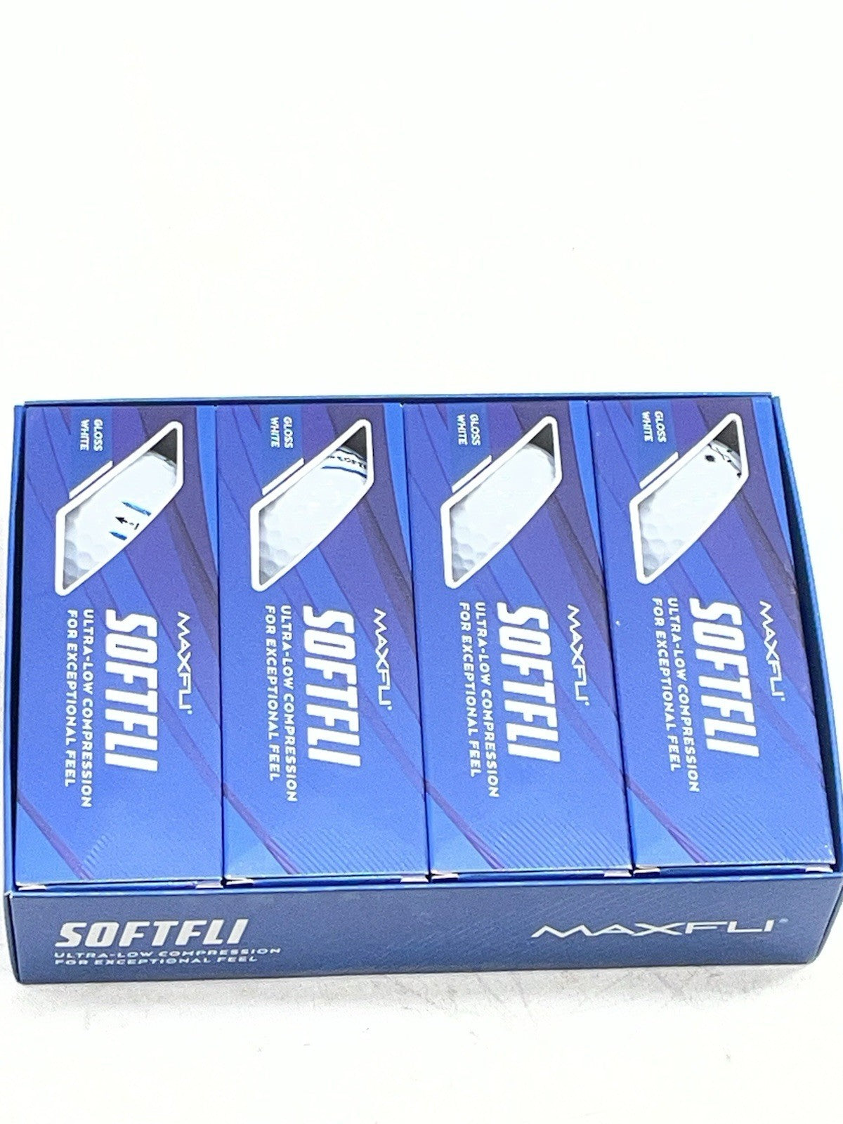 MAXFLI SOFTFLI Ultra-low Compression Golf Balls Gloss White 12 Pack - Lot Of 4