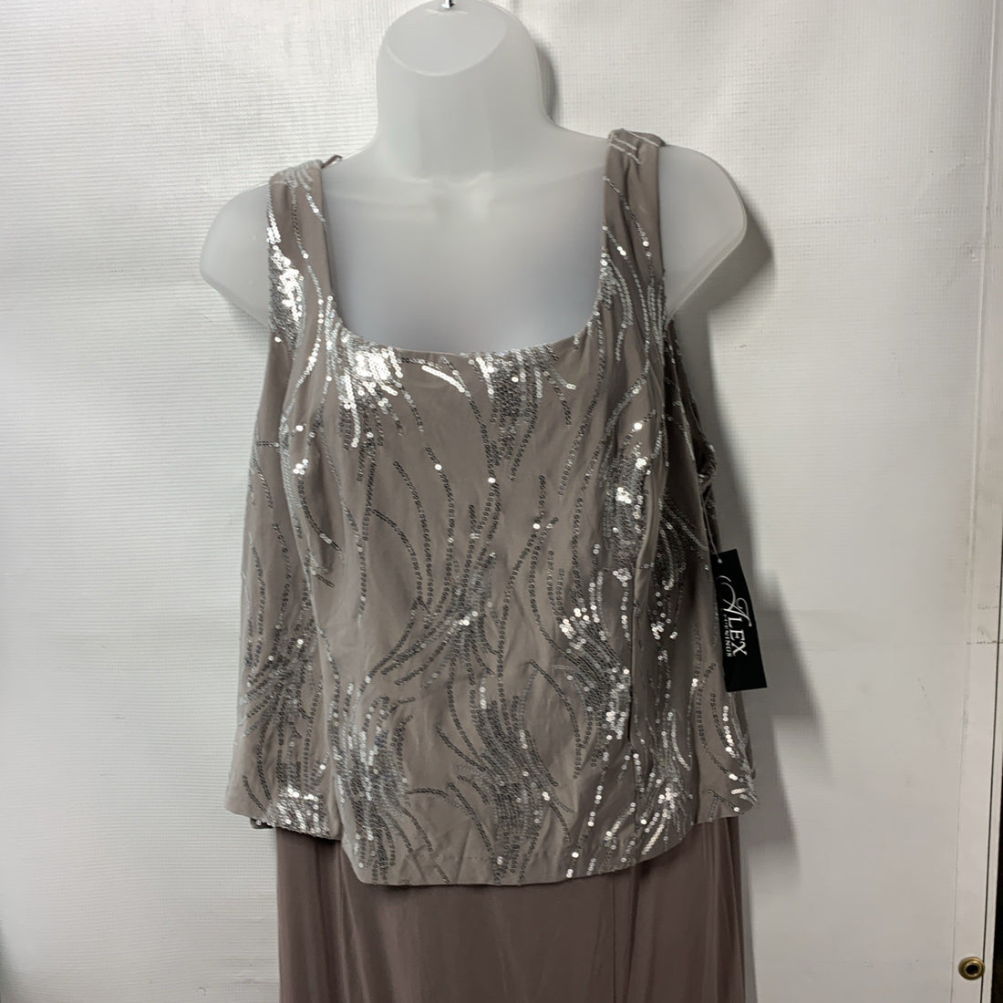Alex Evenings Plus Annabelle Tea-Length Dress Sleeveless Cocktail Wedding 16W