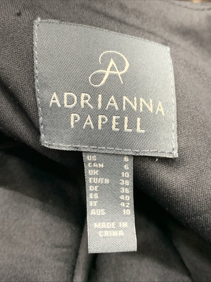 Adrianna Papell Women's Knit Crepe Tie Front Jumpsuit Formal One Piece 6 Black