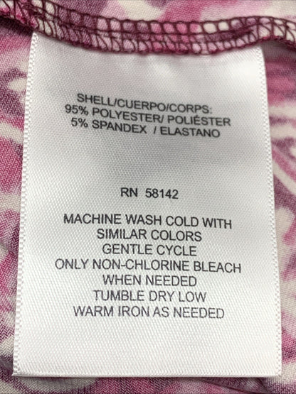 London Times Women's V-Neck Flutter Sleeve Fit and Flare Dress Plum/Pink Size 12