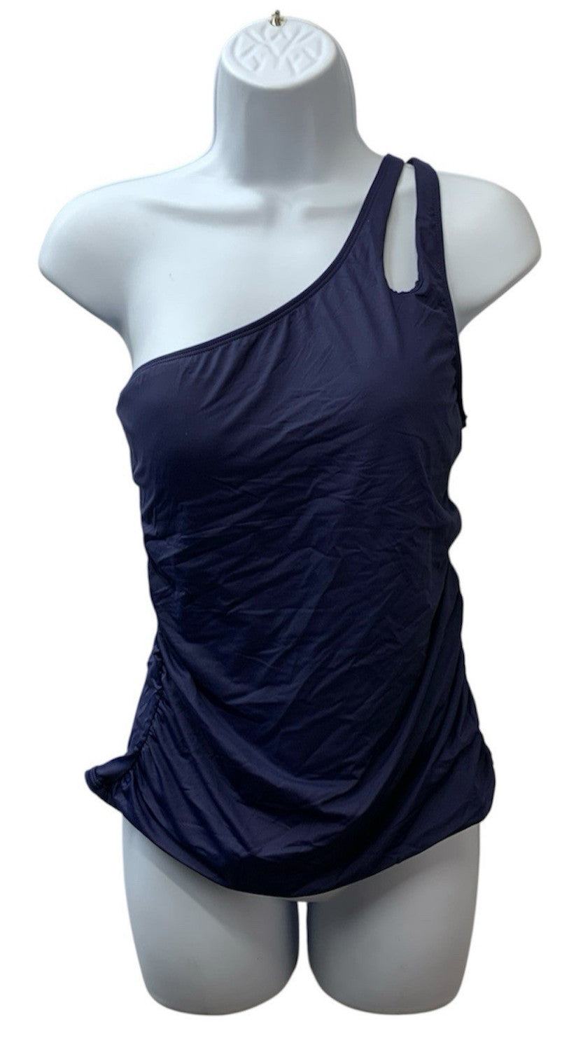 La Blanca Women's Island Goddess One Shoulder Keyhole Tankini Top Swimwear 10