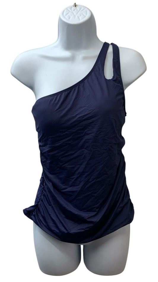 La Blanca Women's Island Goddess One Shoulder Keyhole Tankini Top Swimwear 10