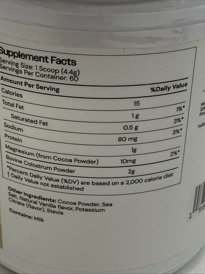 (2) Grass-Fed Bovine Colostrum Supplement w/ Cocoa Powder 60 Servings Chocolate