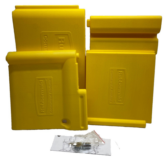 Rubbermaid FG618100YEL Yellow Locking Cabinet Door Kit for Janitorial Carts