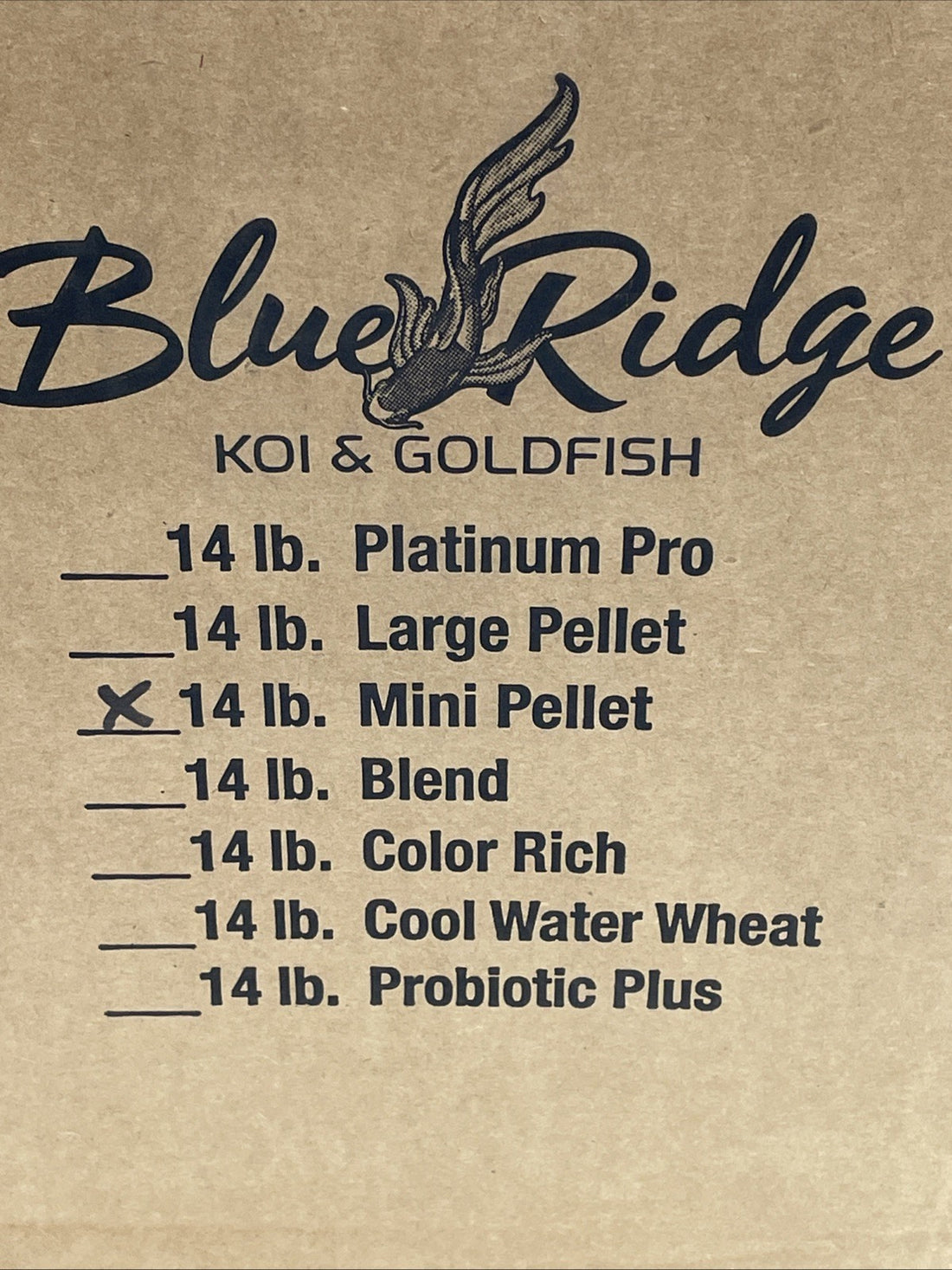 Blue Ridge Koi Platinum Pro 41% Protein Fish Food Formula 3/16" Pellets 14lbs