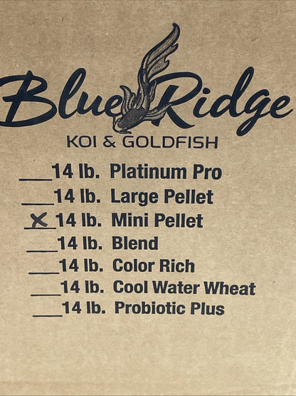 Blue Ridge Koi Platinum Pro 41% Protein Fish Food Formula 3/16" Pellets 14lbs