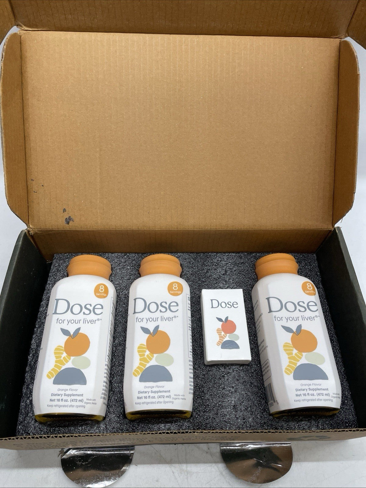 Dose for Your Liver Cleanse Detox & Repair Orange Flavor 16oz Bottle 3 Pack