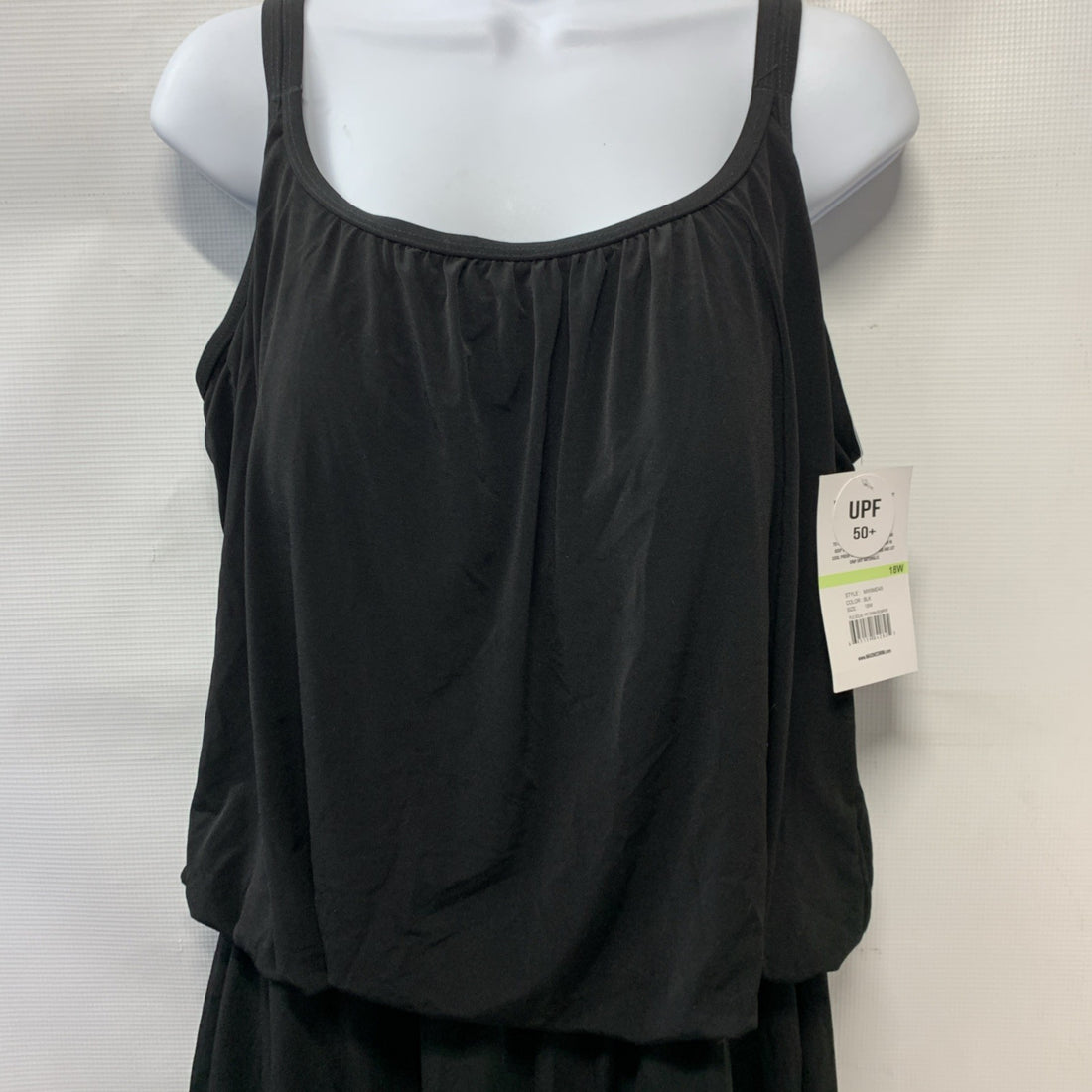 Maxine of Hollywood Women's Plus-Size Romper Swimsuit Black Sleeveless 18W