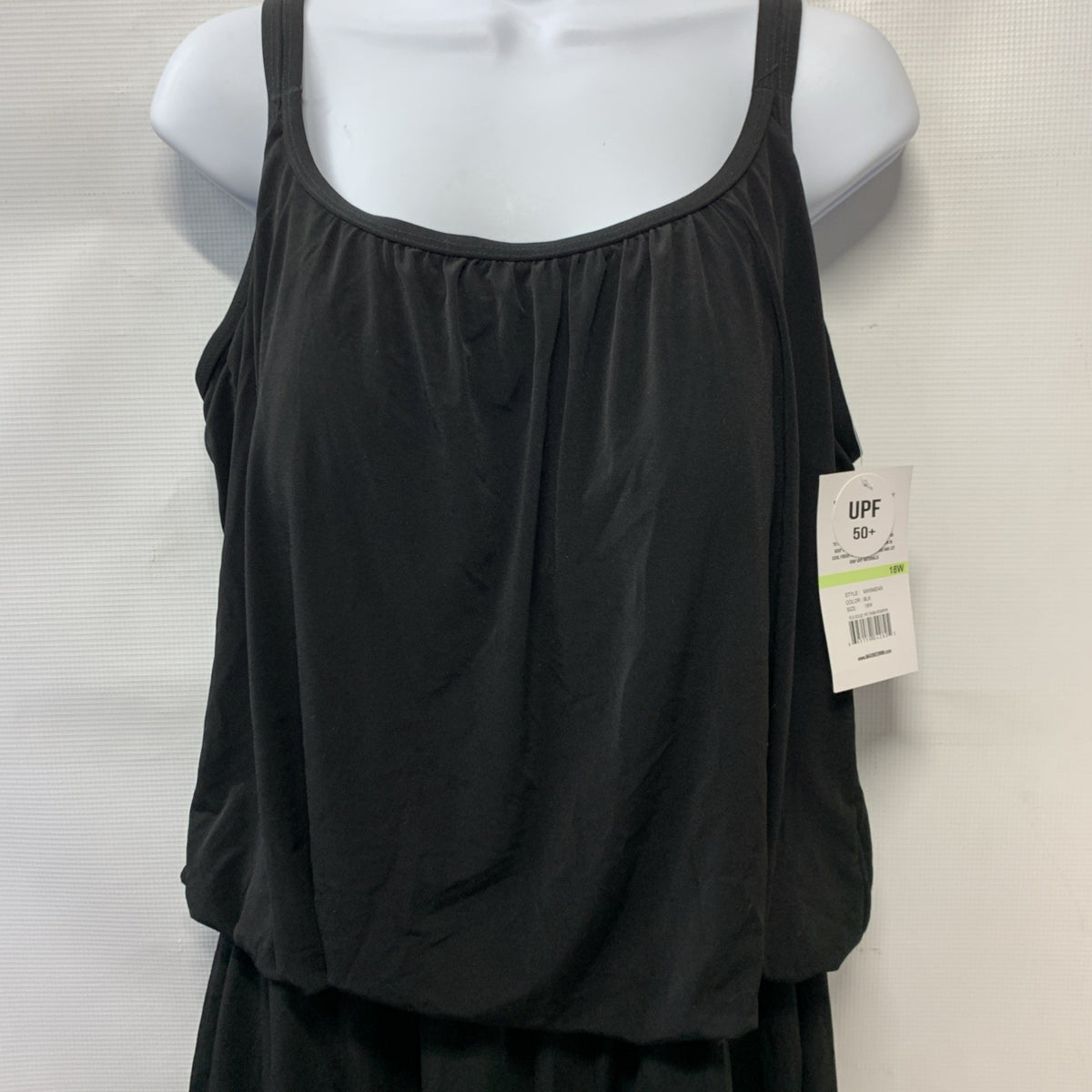 Maxine of Hollywood Women's Plus-Size Romper Swimsuit Black Sleeveless 18W