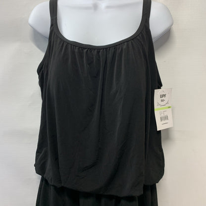 Maxine of Hollywood Women's Plus-Size Romper Swimsuit Black Sleeveless 18W
