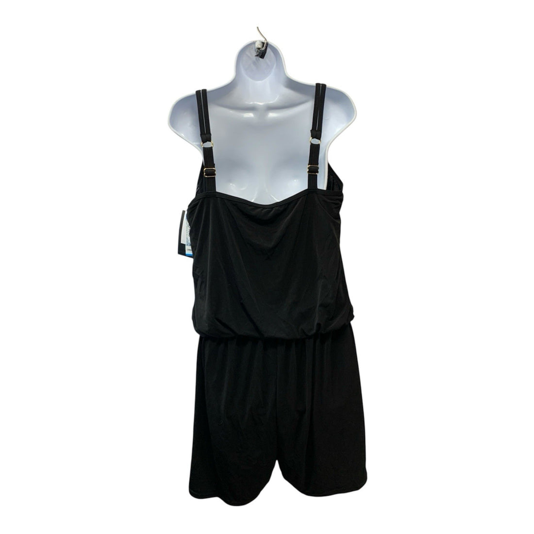 Maxine of Hollywood Women's Plus-Size Romper Swimsuit Black Sleeveless 18W