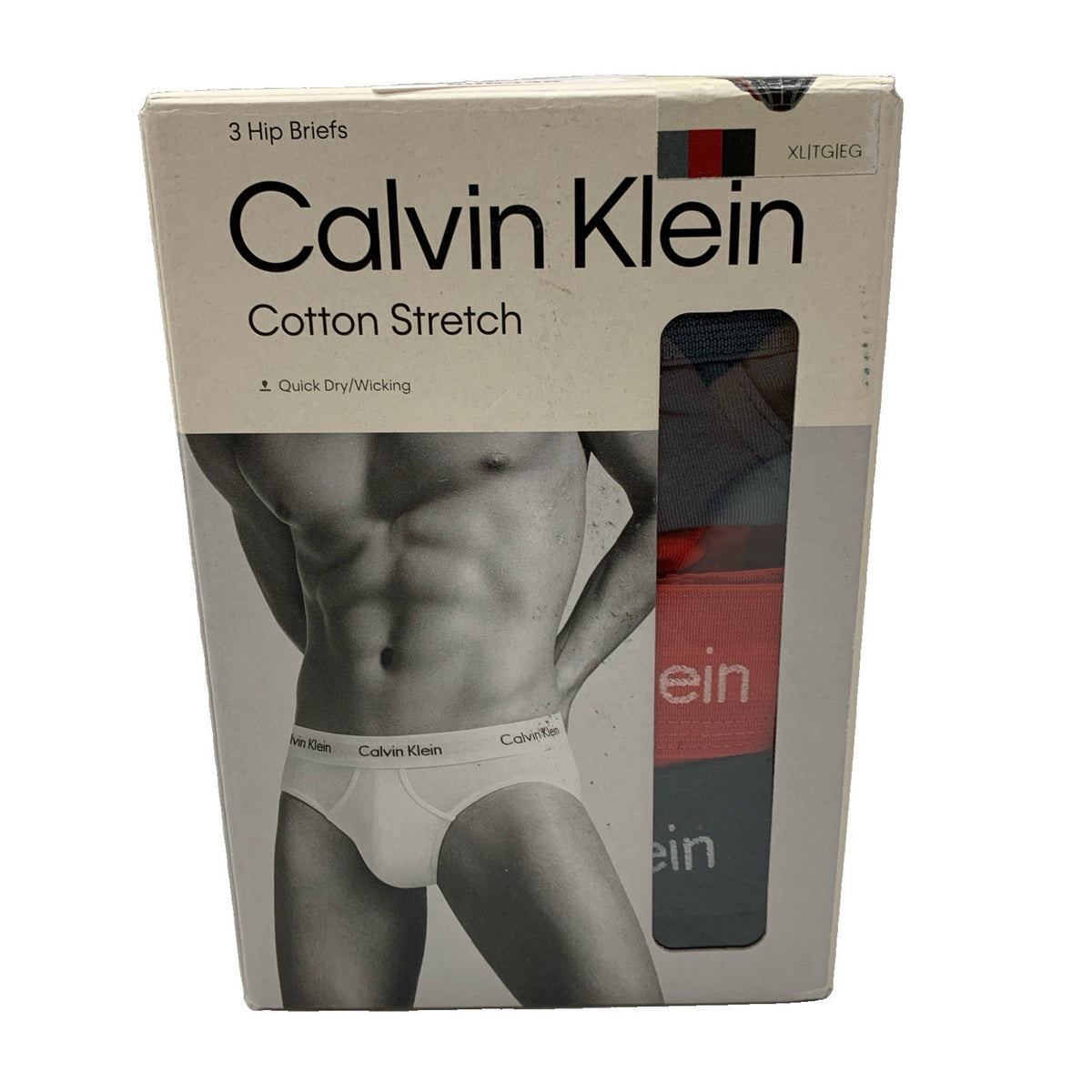 Calvin Klein Cotton Stretch Hip Briefs Quick Dry /Wicking Size XL - 3 PACK