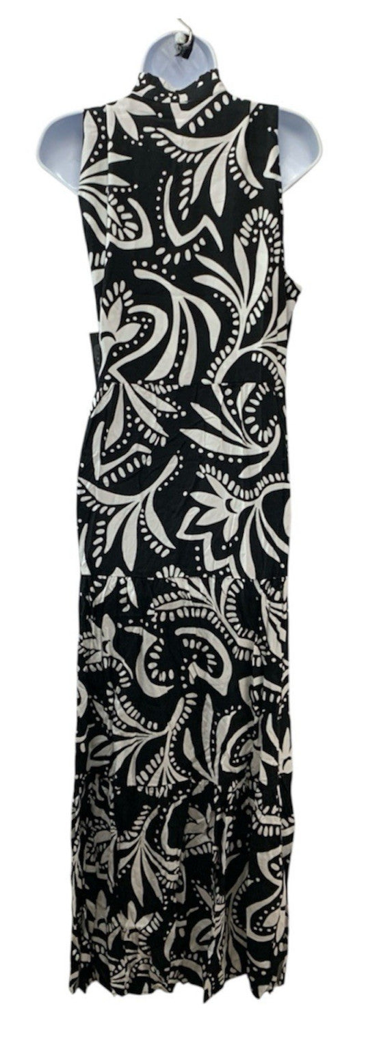 Vince Camuto Women's Sleeveless V-Neck Tiered Maxi Dress Rich Black Casual Large