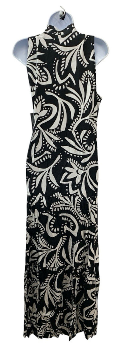 Vince Camuto Women's Sleeveless V-Neck Tiered Maxi Dress Rich Black Casual Large