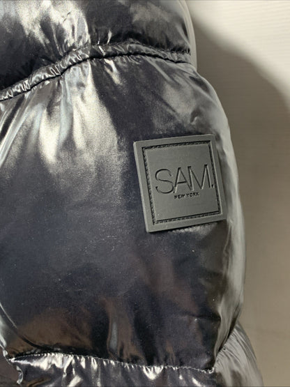 SAM. New York Freestyle Down Puffer Jacket Womens Black Zipped Pocket Full Zip M