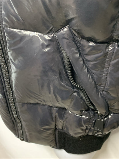 SAM. New York Freestyle Down Puffer Jacket Womens Black Zipped Pocket Full Zip M