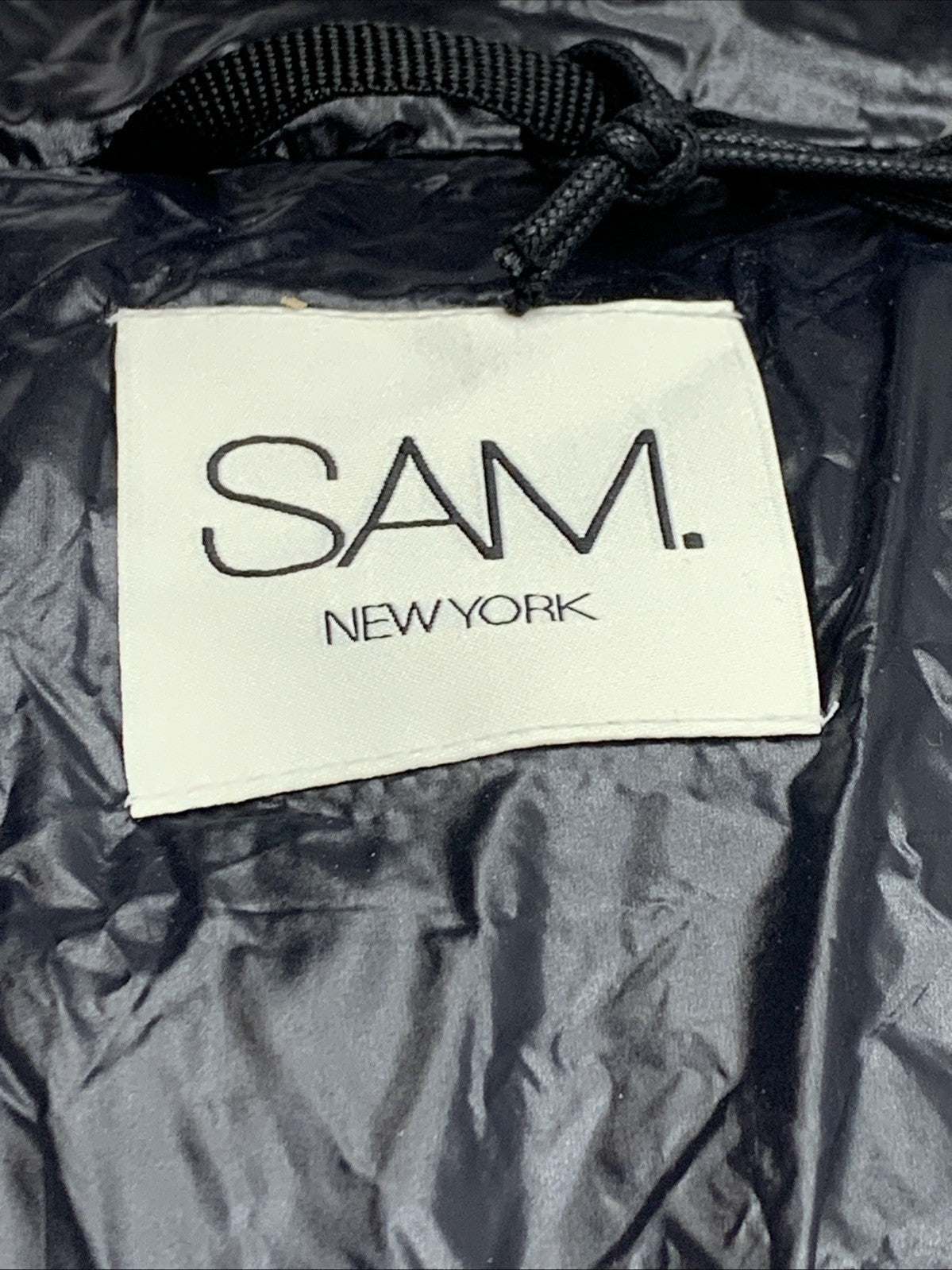SAM. New York Freestyle Down Puffer Jacket Womens Black Zipped Pocket Full Zip M