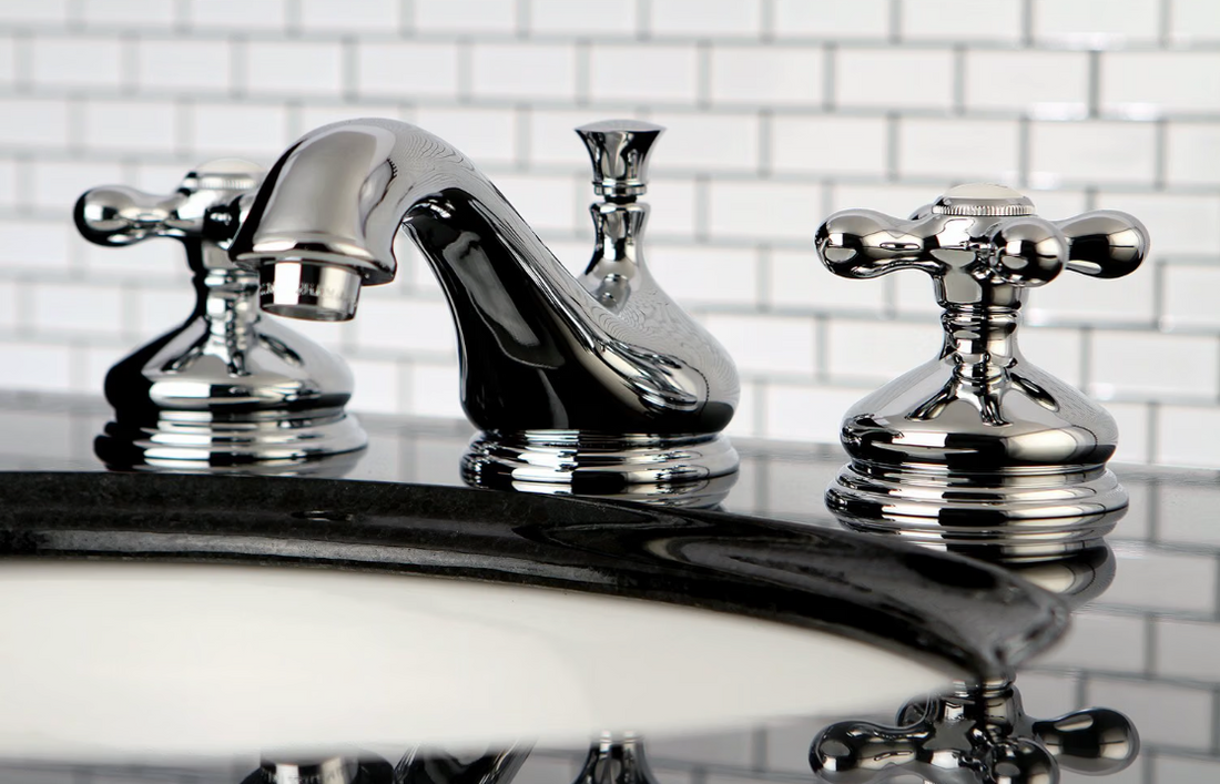 Kingston Brass KS1161 Heritage Lavatory Faucet with Metal Cross Handle Polished