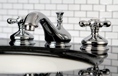 Kingston Brass KS1161 Heritage Lavatory Faucet with Metal Cross Handle Polished