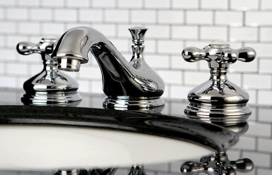 Kingston Brass KS1161 Heritage Lavatory Faucet with Metal Cross Handle Polished