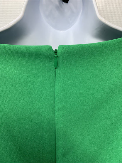 DKNY Women's Short Sleeve Boat Neck Side Ruched Dress Elegant Apple Green 6