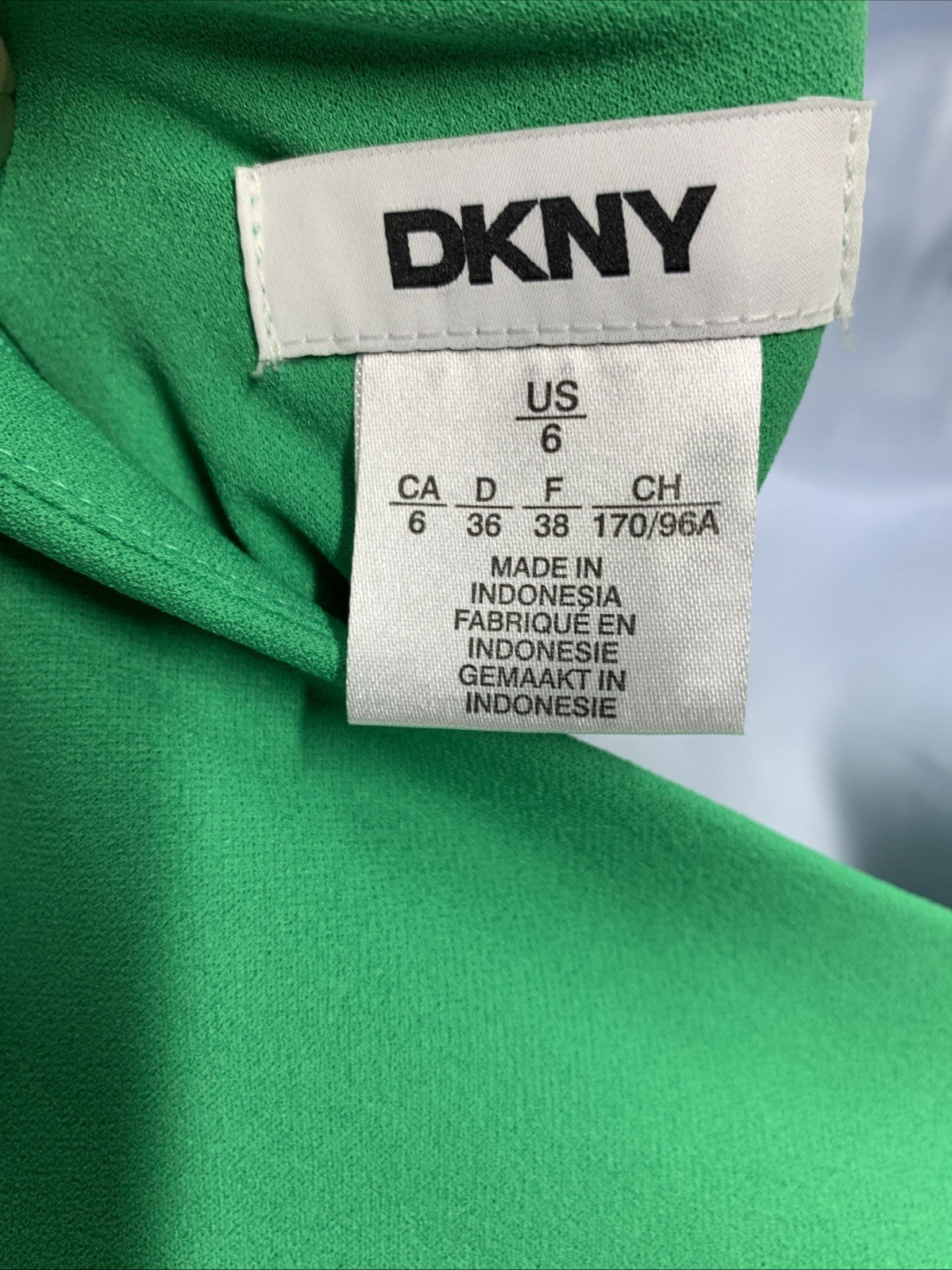 DKNY Women's Short Sleeve Boat Neck Side Ruched Dress Elegant Apple Green 6