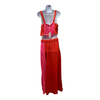Petal & Pup Women's Lula Top & Skirt Set Sleeveless Red/Pink Casual Size Medium