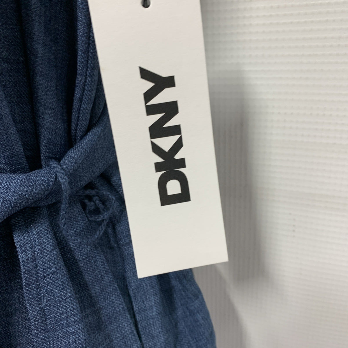 DKNY Women's Fit & Flare Mini Dress Denim Sleeveless Jewel Neck Classic Size 10