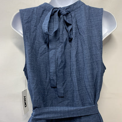 DKNY Women's Fit & Flare Mini Dress Denim Sleeveless Jewel Neck Classic Size 10