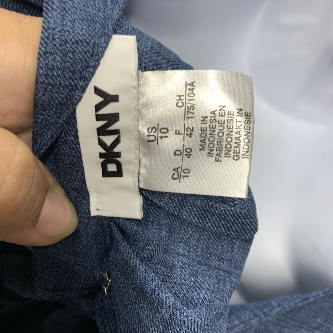 DKNY Women's Fit & Flare Mini Dress Denim Sleeveless Jewel Neck Classic Size 10