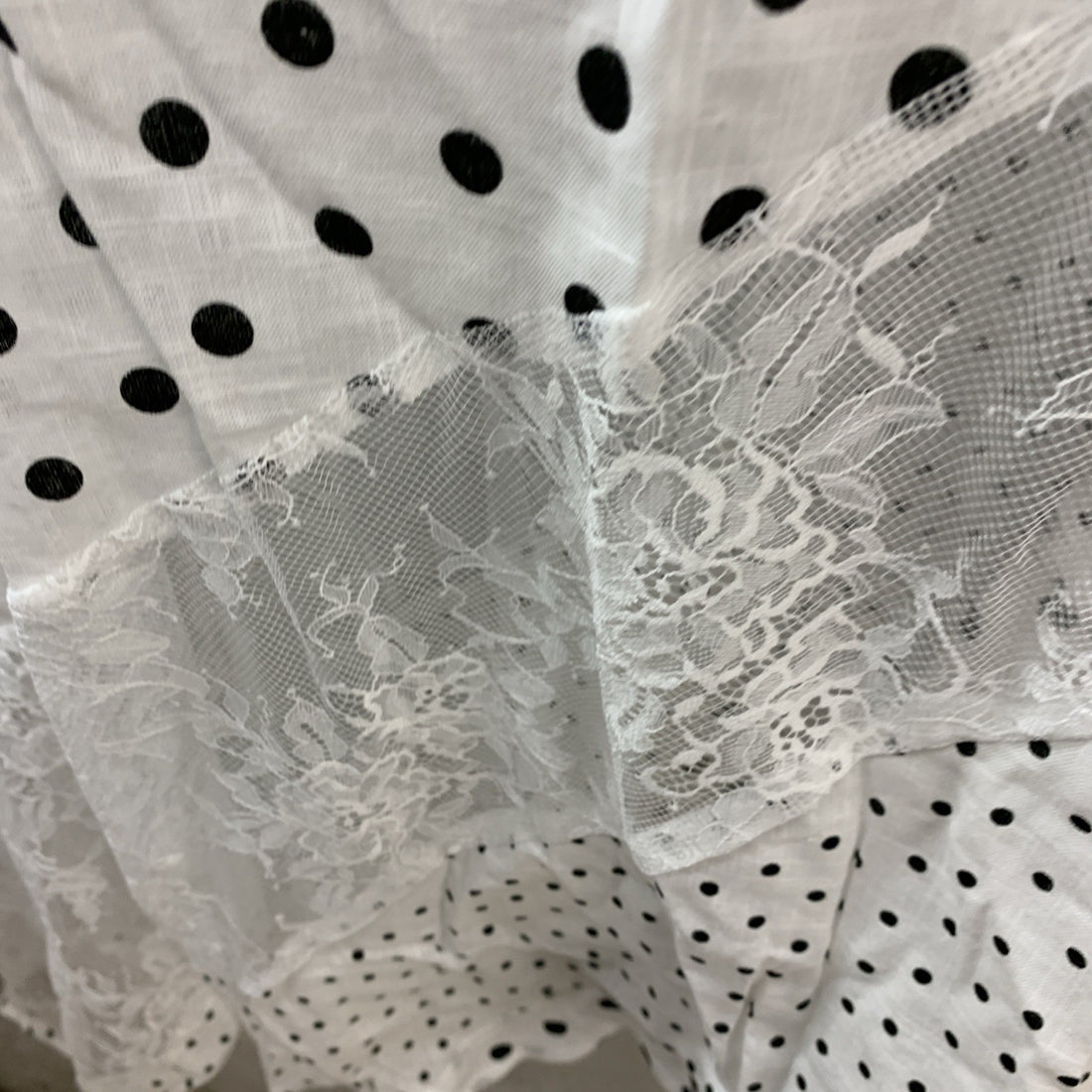 Princess Polly Renner Maxi Skirt White Polka Dot Petite Asymmetrical Hem Size 2