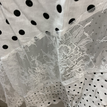 Princess Polly Renner Maxi Skirt White Polka Dot Petite Asymmetrical Hem Size 2