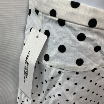 Princess Polly Renner Maxi Skirt White Polka Dot Petite Asymmetrical Hem Size 2
