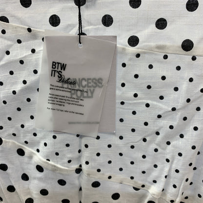 Princess Polly Renner Maxi Skirt White Polka Dot Petite Asymmetrical Hem Size 2