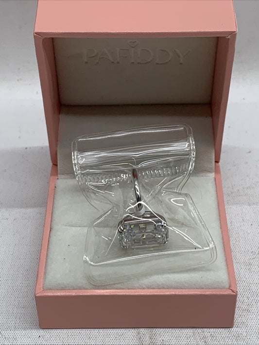 PAFIDDY 9.0 CT Luxury Emerald Cut Solitaire Engagement Ring Women's Size 4.5