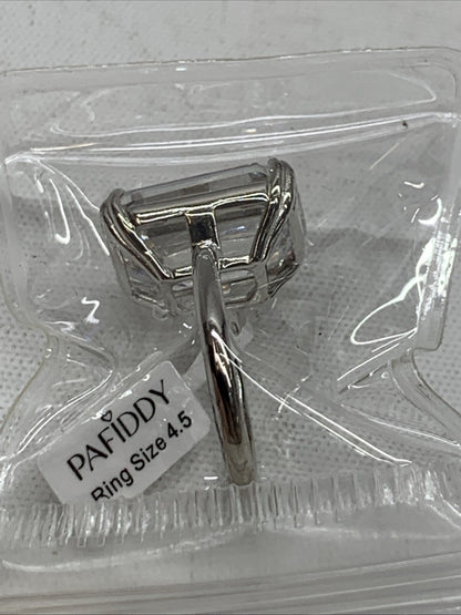 PAFIDDY 9.0 CT Luxury Emerald Cut Solitaire Engagement Ring Women's Size 4.5